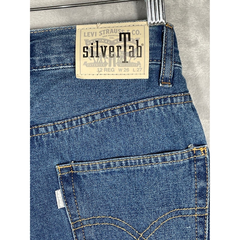 Levis SilverTab Stay Loose Jeans Medium Wash Blue W26 L27 Size 12 Reg G335-M7S